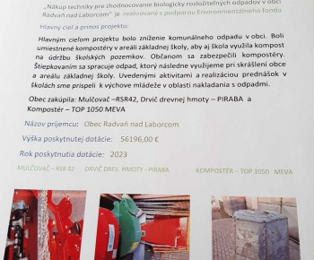 Aktuality / „Nákup techniky pre zhodnocovanie biologicky rozložiteľných odpadov v obci Radvaň nad Laborcom“ - foto